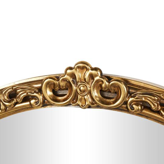 36" x 35" Gold Scroll Layered Floral Accents Metal Framed Wall Mirror